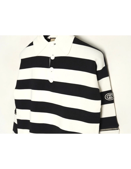 Gucci Knitted Polo Shirt With Removable Sleeves,Gucci Polo Shirt,Shirt,APPAREL