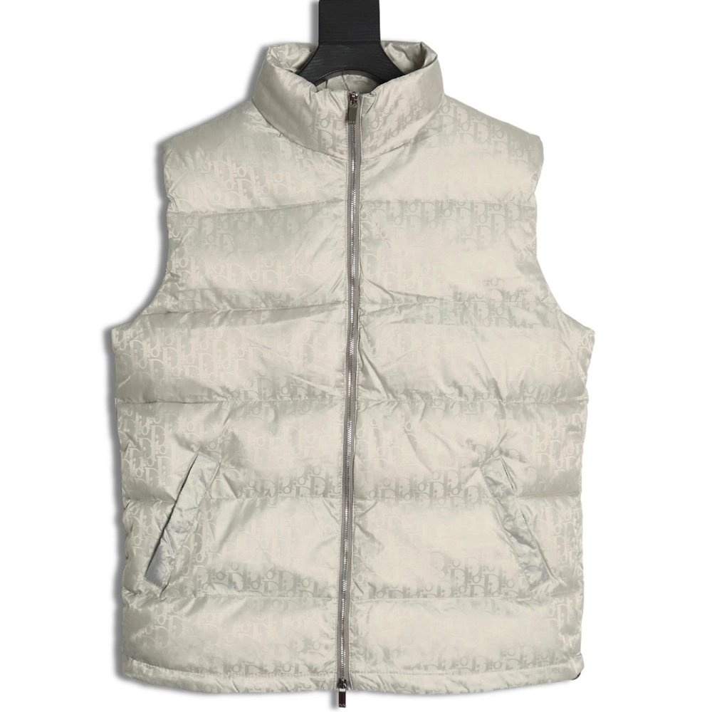 Dior full print dark pattern old flower down vest,Dior Jacket,Jacket,APPAREL