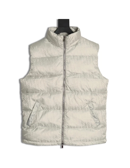 Dior full print dark pattern old flower down vest,Dior Jacket,Jacket,APPAREL