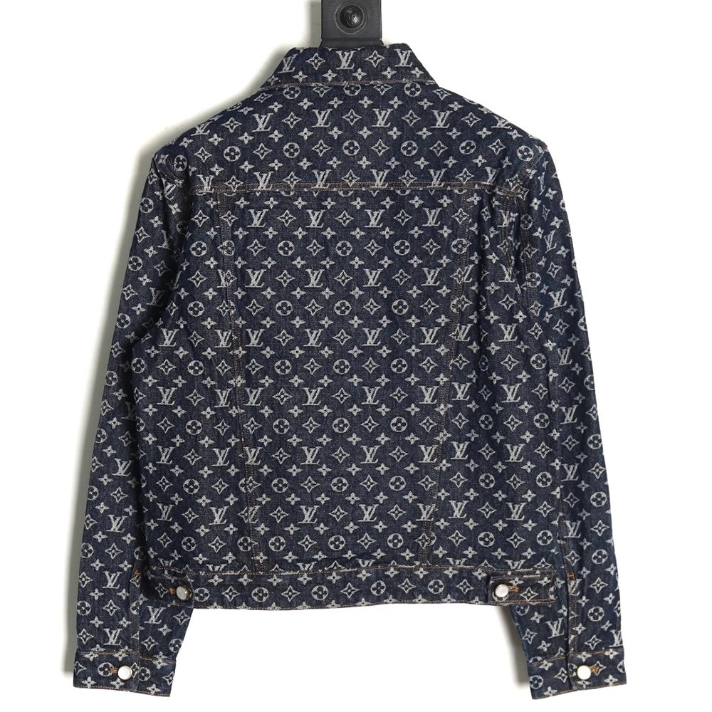 Louis Vuitton allover jacquard pearl button denim jacket,Louis Vuitton Jacket,Jacket,APPAREL