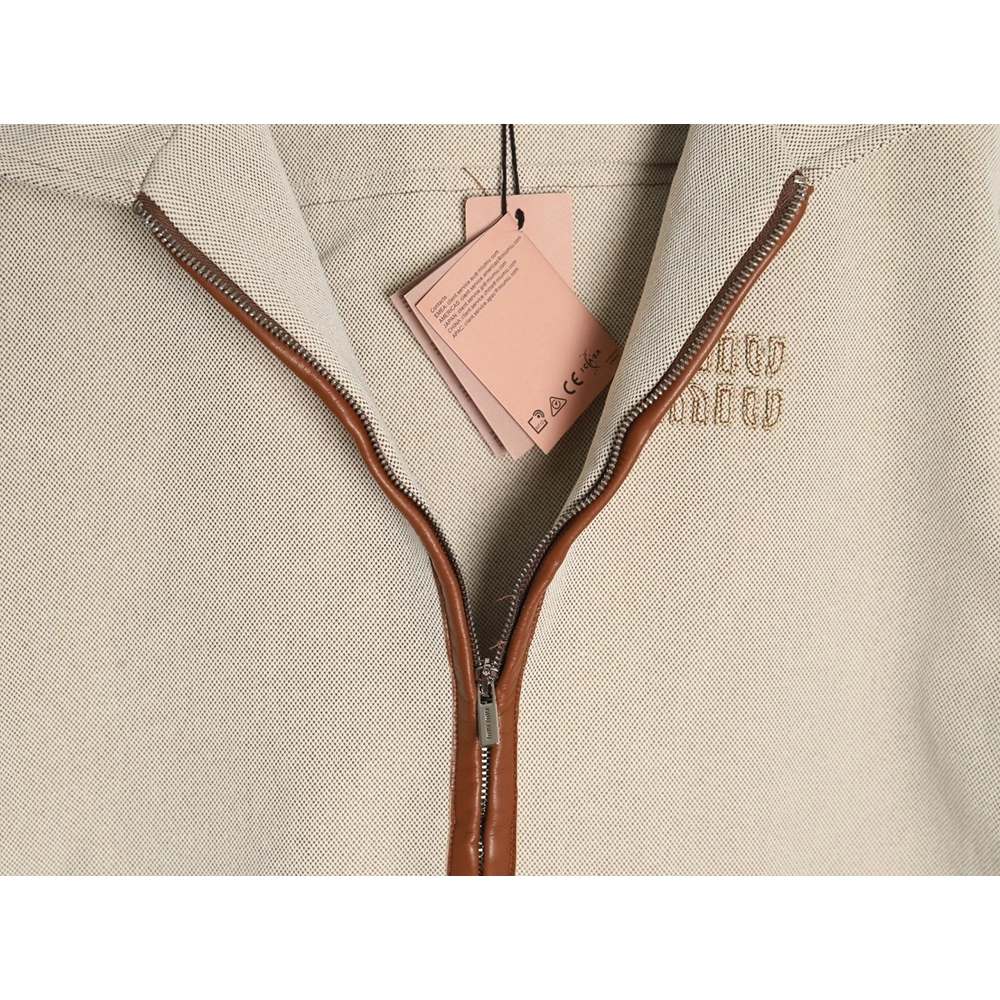 Miu Miu canvas panelled double zip jacket,buy cheap,low price and discount Miu Miu