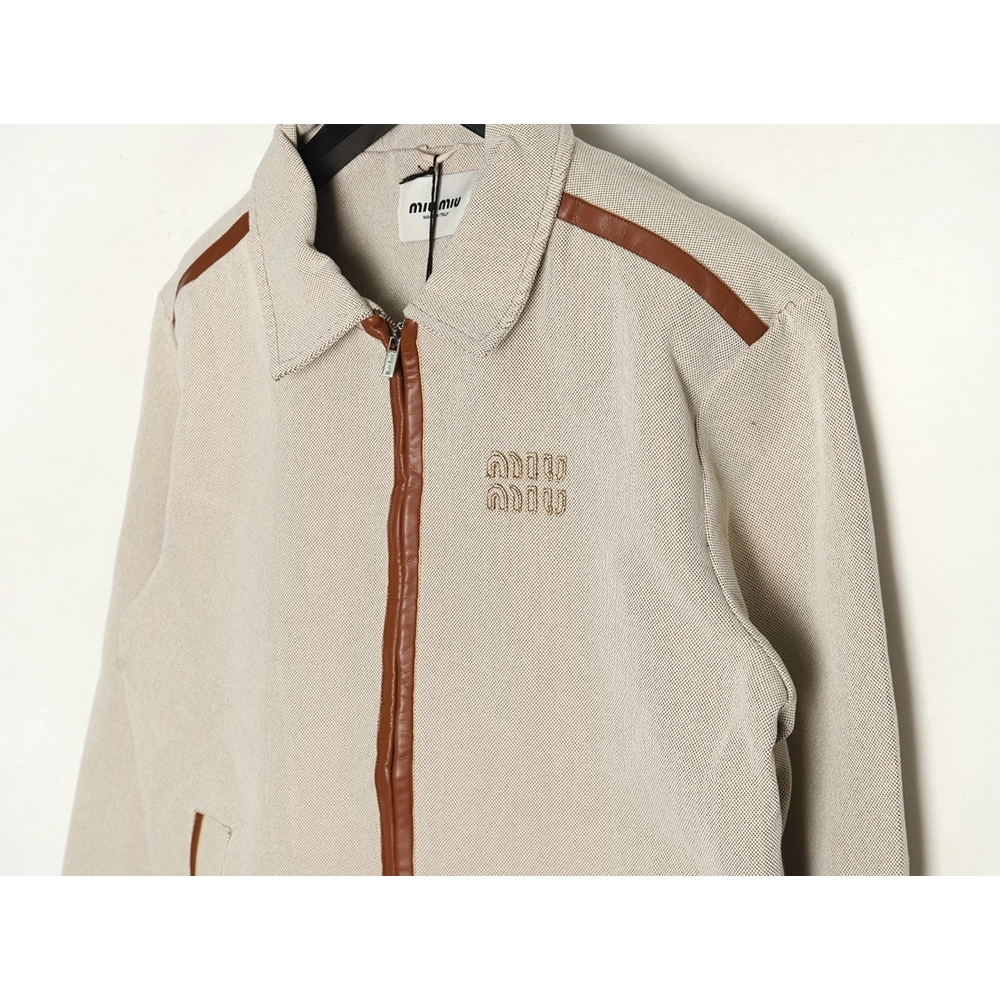 Miu Miu canvas panelled double zip jacket,buy cheap,low price and discount Miu Miu