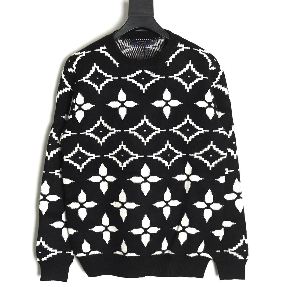 Louis vuitton presbyopia allover print doublethread jacquard sweater,buy cheap,low price and discount Louis Vuitton