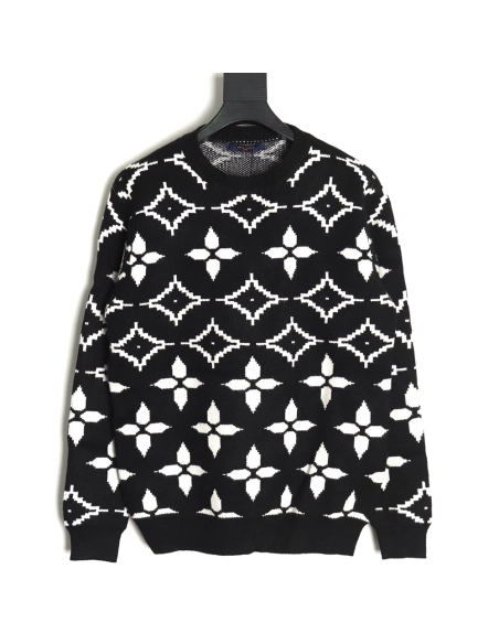 Louis vuitton presbyopia allover print doublethread jacquard sweater,buy cheap,low price and discount Louis Vuitton