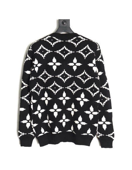Louis vuitton presbyopia allover print doublethread jacquard sweater,buy cheap,low price and discount Louis Vuitton