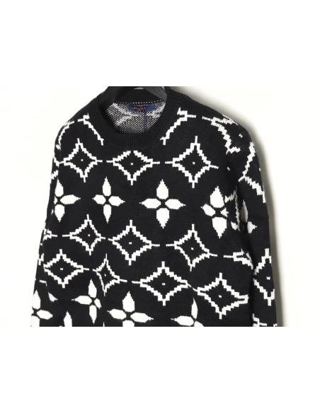 Louis vuitton presbyopia allover print doublethread jacquard sweater,buy cheap,low price and discount Louis Vuitton