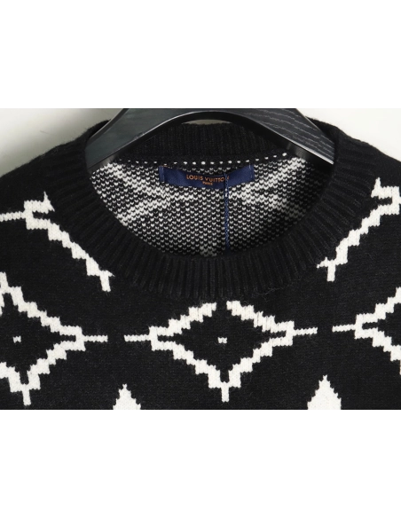 Louis vuitton presbyopia allover print doublethread jacquard sweater,buy cheap,low price and discount Louis Vuitton