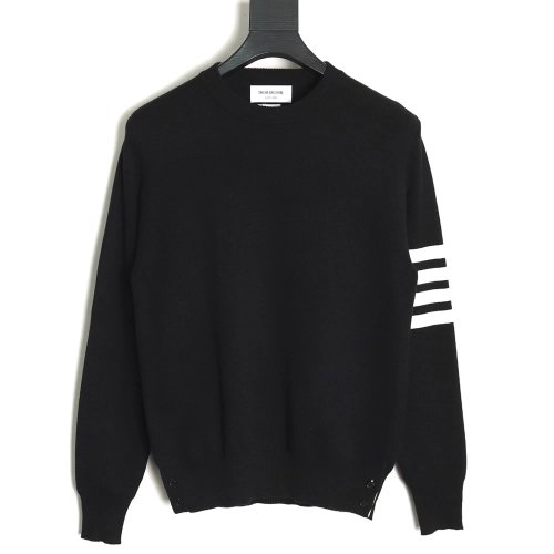 Thom Browne Classic FourBar FiveButton Crewneck Sweater,buy cheap,low price and discount Thom Browne