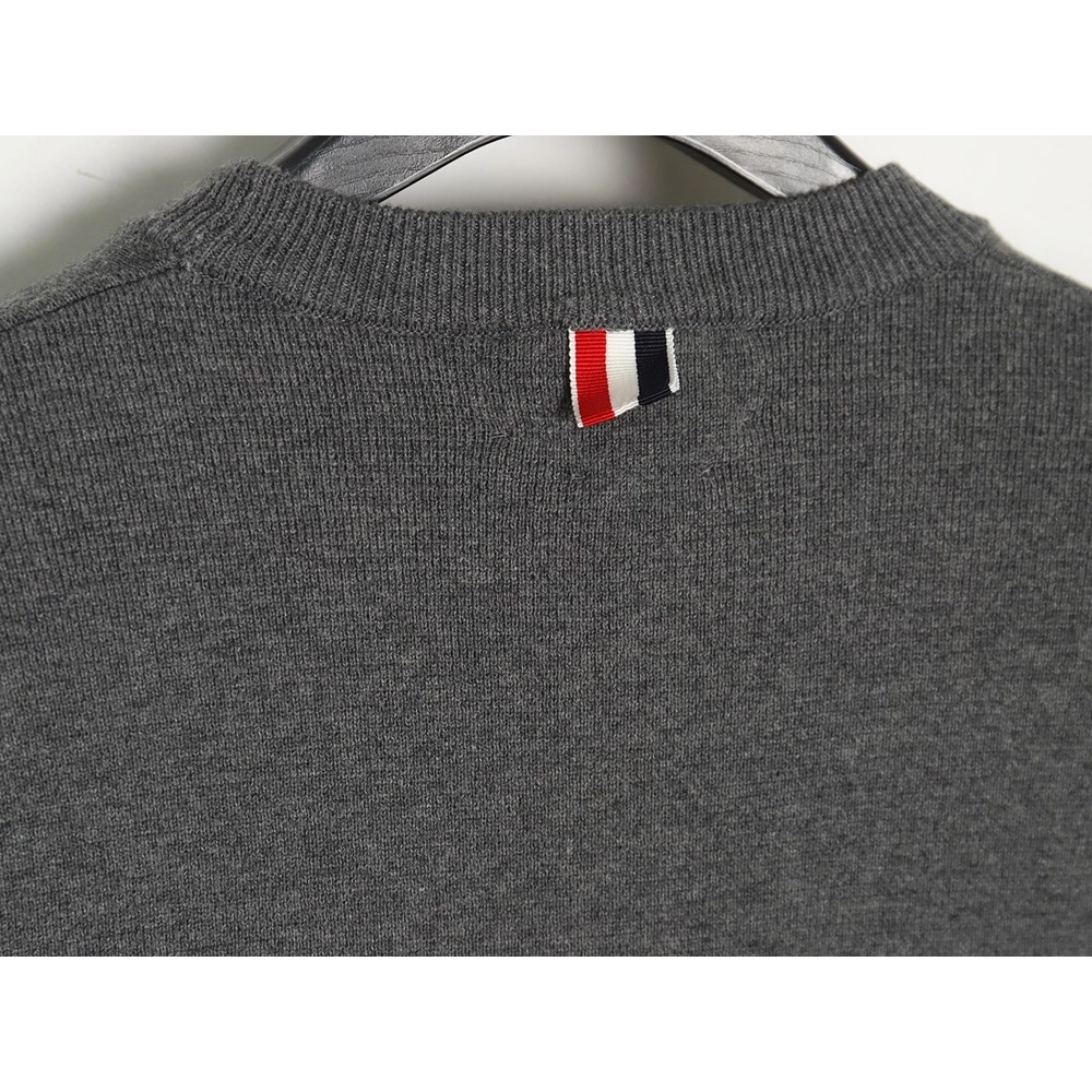 Thom Browne Classic FourBar FiveButton Crewneck Sweater,buy cheap,low price and discount Thom Browne