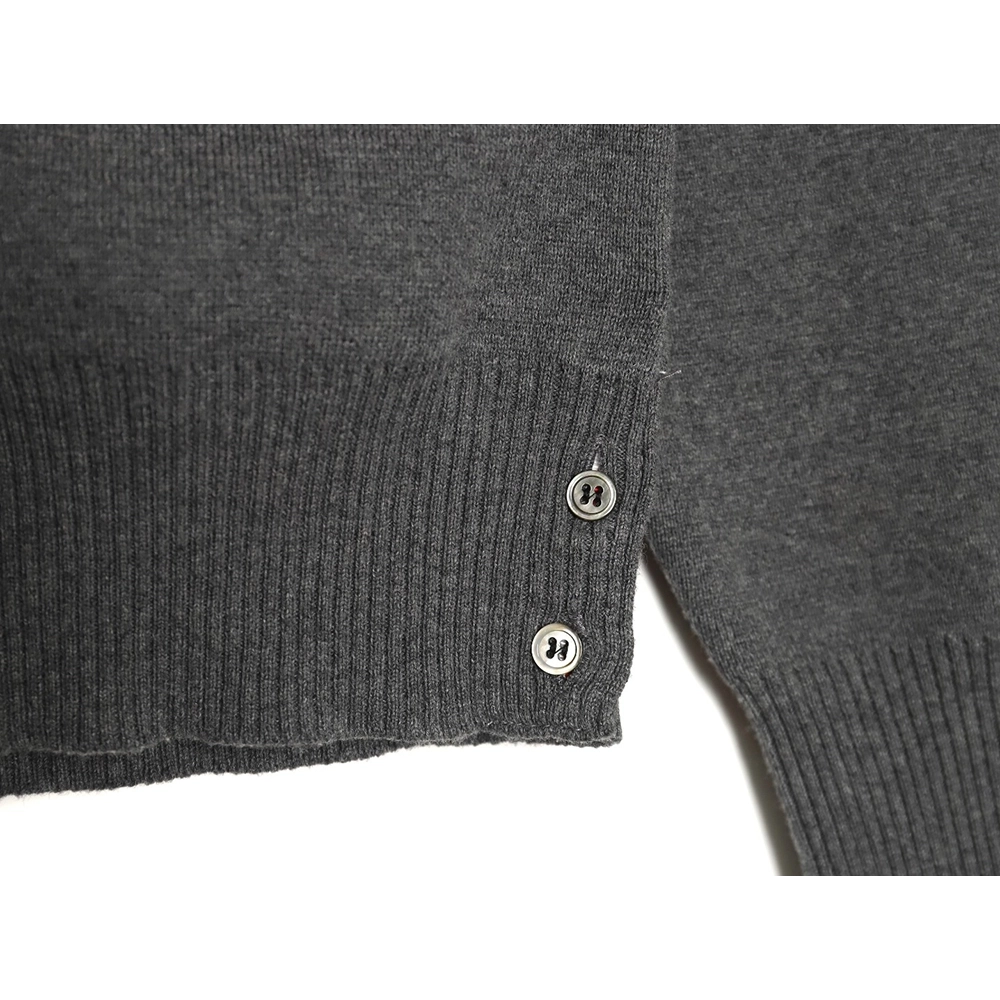 Thom Browne Classic FourBar FiveButton Crewneck Sweater,buy cheap,low price and discount Thom Browne