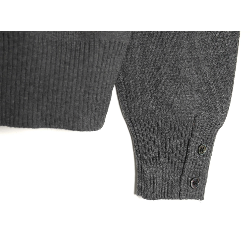 Thom Browne Classic FourBar FiveButton Crewneck Sweater,buy cheap,low price and discount Thom Browne