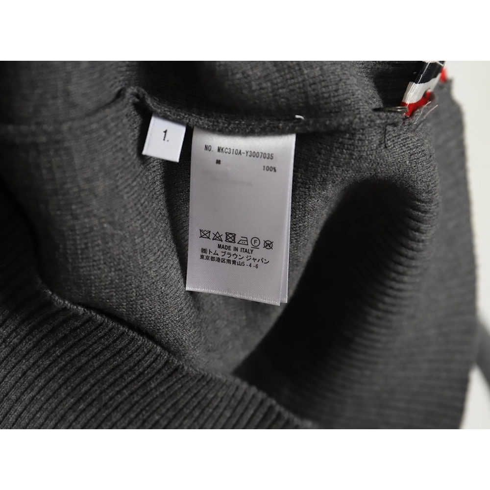 Thom Browne Classic FourBar FiveButton Crewneck Sweater,buy cheap,low price and discount Thom Browne