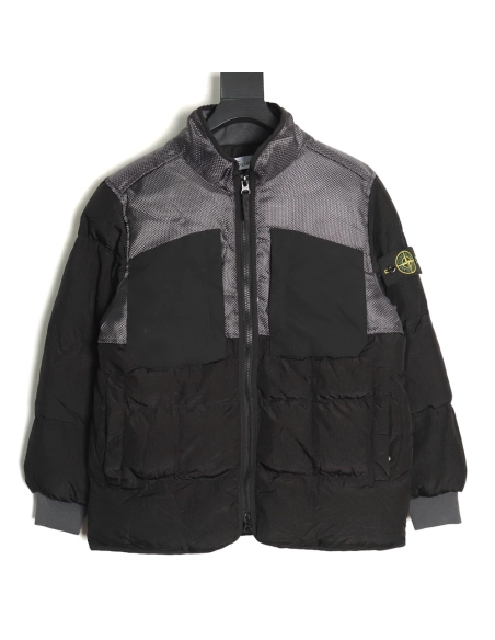 Stone Island metal nylon lightweight splicing down jacket TSK3,Stone Island