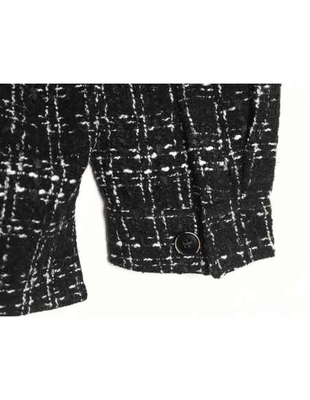 Charlie Luciano silver thread woven plaid shirt jacket TSK3,Charlie Luciano