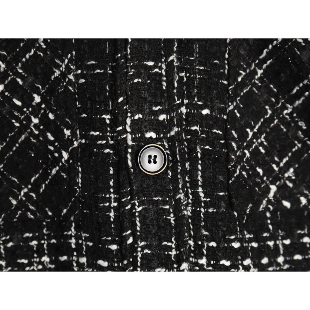 Charlie Luciano silver thread woven plaid shirt jacket TSK3,Charlie Luciano