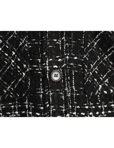 Charlie Luciano silver thread woven plaid shirt jacket TSK3,Charlie Luciano