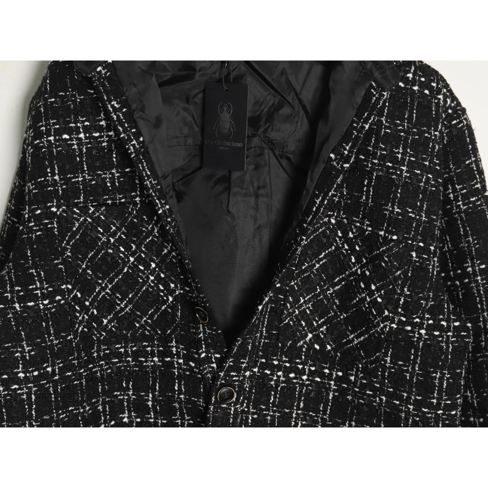 Charlie Luciano silver thread woven plaid shirt jacket TSK3,Charlie Luciano