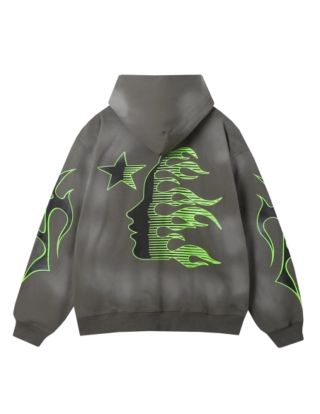 Hell Star Lettering Pattern Hoodie,Hell Star