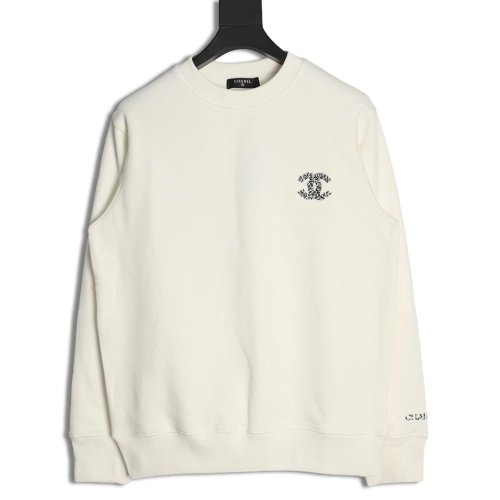 Chanel Double C woven embroidered crew neck sweatshirt,Chanel
