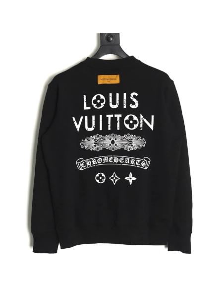 Louis Vuitton &amp; Chrome Hearts joint Sanskrit letter print crew neck sweatshirt TSK1,Louis Vuitton