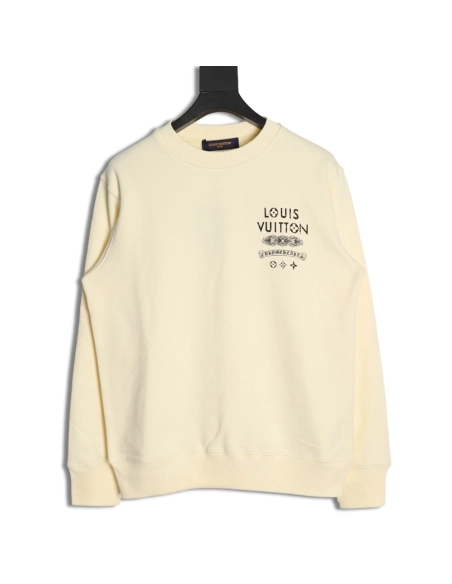 Louis Vuitton &amp; Chrome Hearts joint Sanskrit letter print crew neck sweatshirt,Louis Vuitton