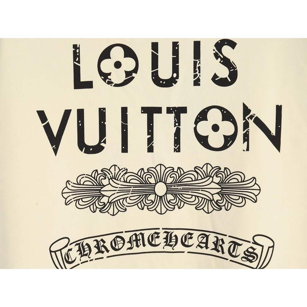 Louis Vuitton &amp; Chrome Hearts joint Sanskrit letter print crew neck sweatshirt,Louis Vuitton