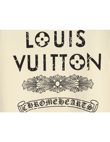 Louis Vuitton &amp; Chrome Hearts joint Sanskrit letter print crew neck sweatshirt,Louis Vuitton