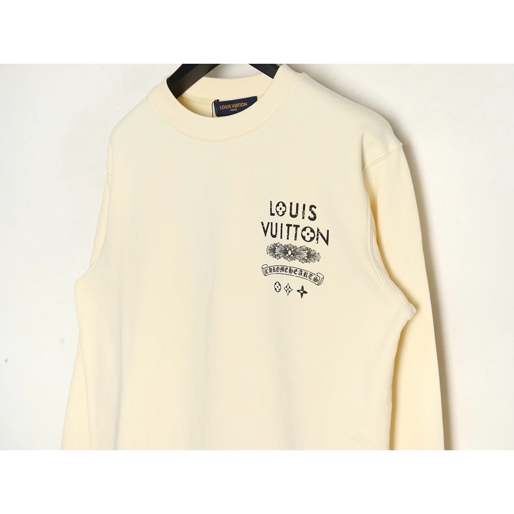 Louis Vuitton &amp; Chrome Hearts joint Sanskrit letter print crew neck sweatshirt,Louis Vuitton