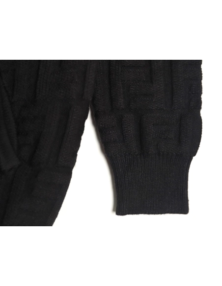 Fendi FF jacquard zip-up cardigan sweater,Fendi