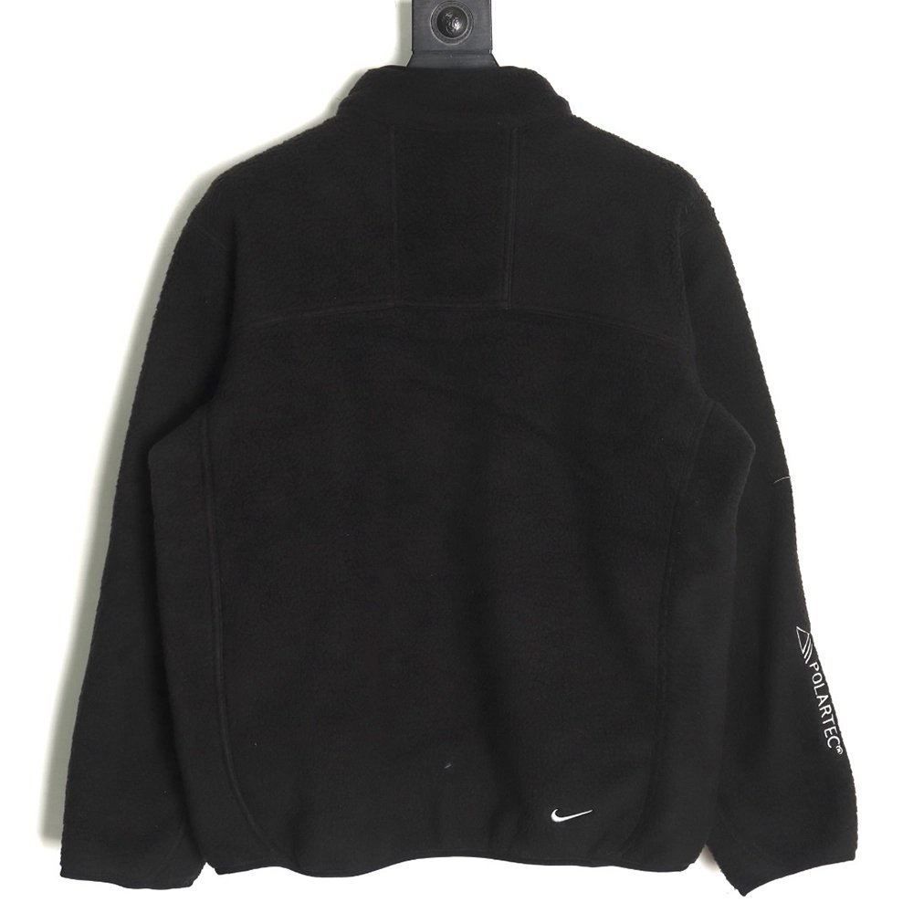 Nike &amp; Acg embroidered logo polar fleece stand collar zip-up jacket TSK1,Nike