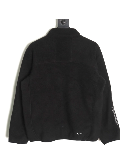 Nike &amp; Acg embroidered logo polar fleece stand collar zip-up jacket TSK1,Nike