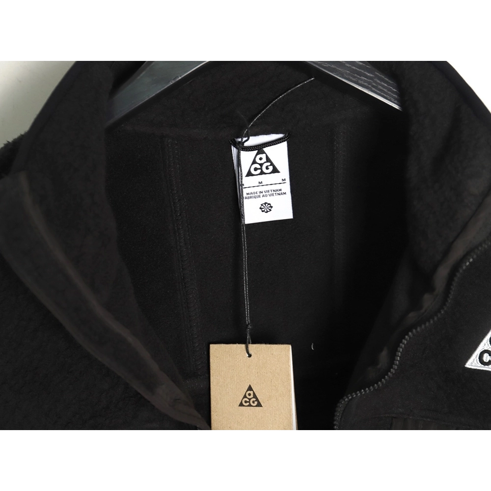 Nike &amp; Acg embroidered logo polar fleece stand collar zip-up jacket TSK1,Nike