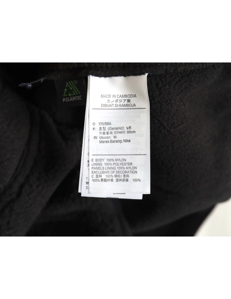 Nike &amp; Acg embroidered logo polar fleece stand collar zip-up jacket TSK1,Nike