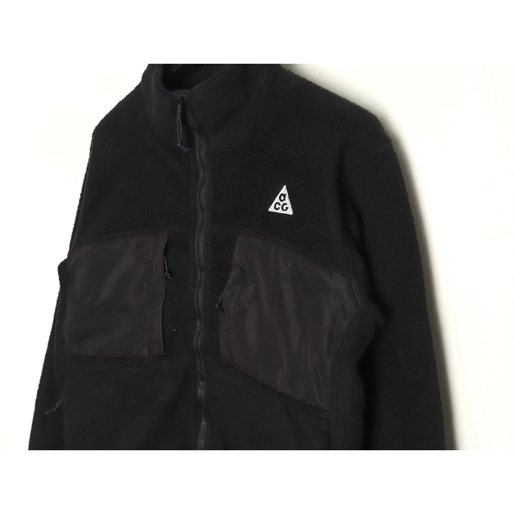 Nike &amp; Acg embroidered logo polar fleece stand collar zip-up jacket TSK1,Nike