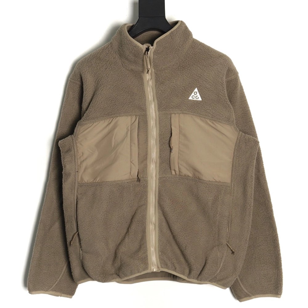 Nike &amp; Acg embroidered logo polar fleece stand collar zip-up jacket,Nike