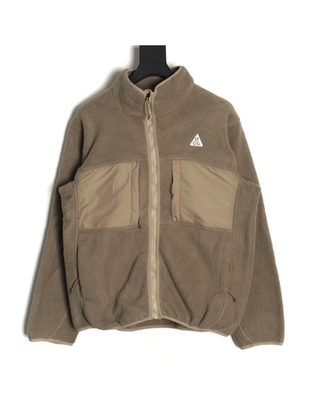 Nike &amp; Acg embroidered logo polar fleece stand collar zip-up jacket,Nike