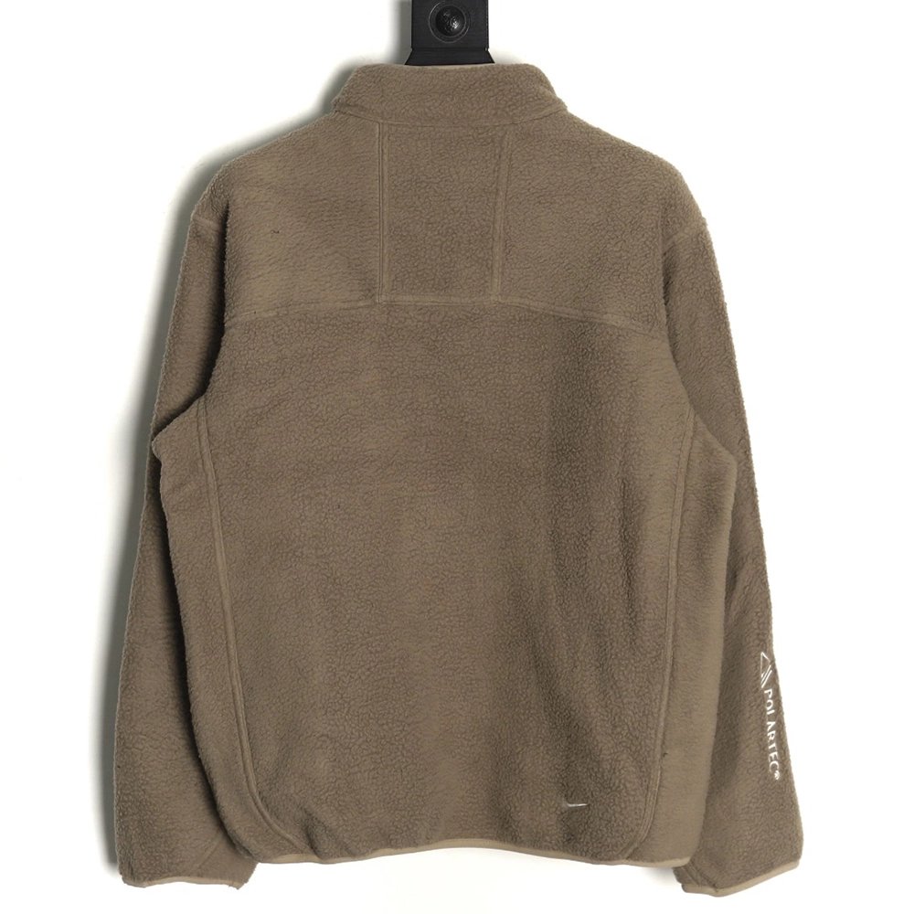 Nike &amp; Acg embroidered logo polar fleece stand collar zip-up jacket,Nike