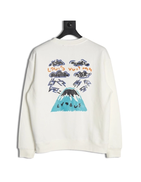 Louis Vuitton graffiti print crewneck sweatshirt,Louis Vuitton