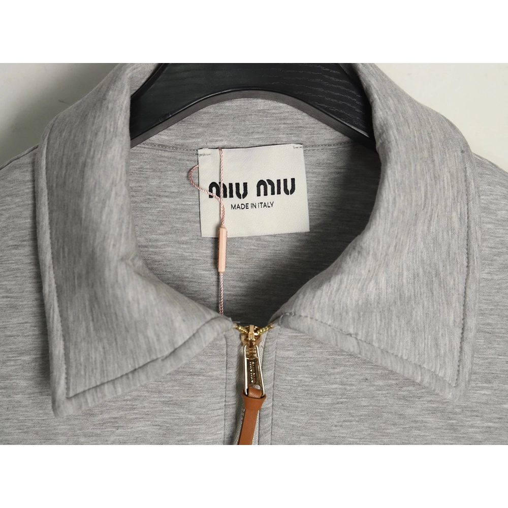 Miu Miu Lettering Embroidery Zipper Sweatshirt,Miu Miu