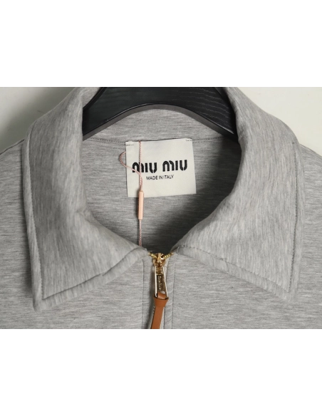 Miu Miu Lettering Embroidery Zipper Sweatshirt,Miu Miu