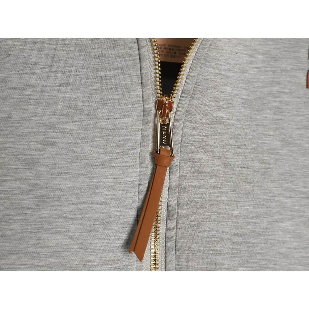 Miu Miu Lettering Embroidery Zipper Sweatshirt,Miu Miu