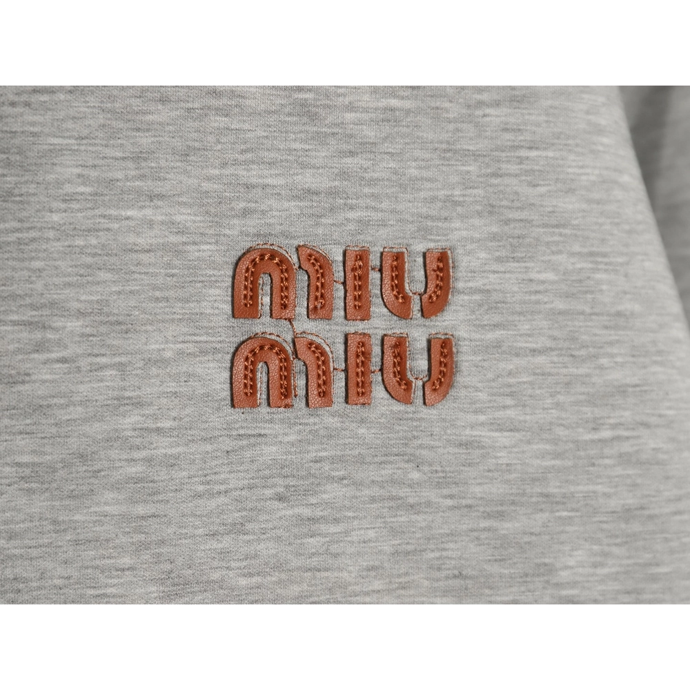 Miu Miu Lettering Embroidery Zipper Sweatshirt,Miu Miu