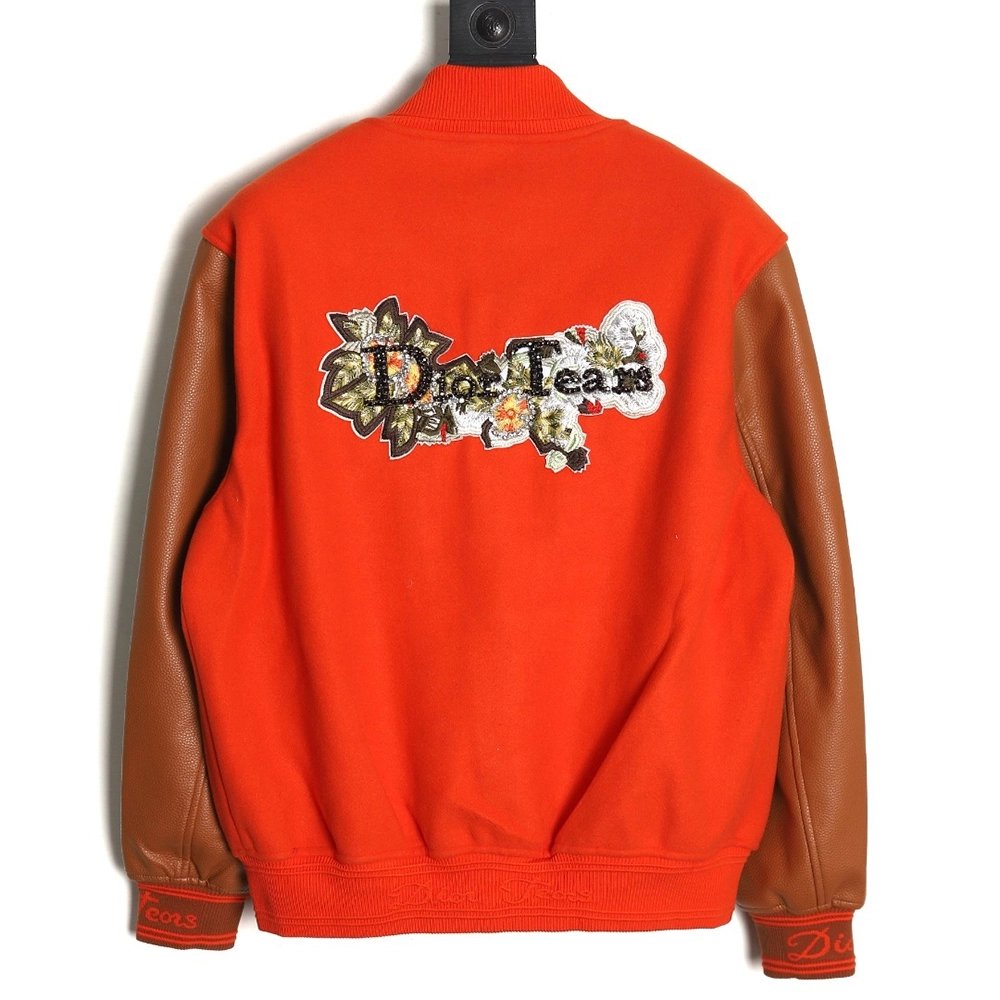 Dior beaded floral wool baseball jacket TSK1,Dior