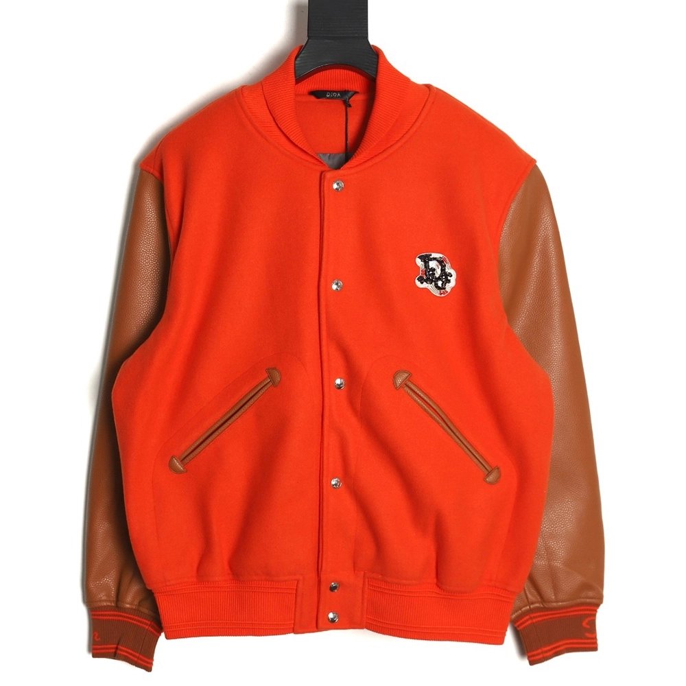 Dior beaded floral wool baseball jacket TSK1,Dior