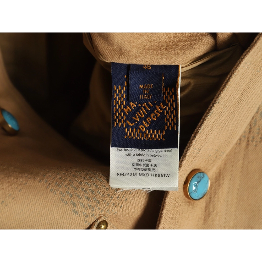 Louis Vuitton Pharrell joint embroidered turquoise checkerboard denim jacket,Louis Vuitton