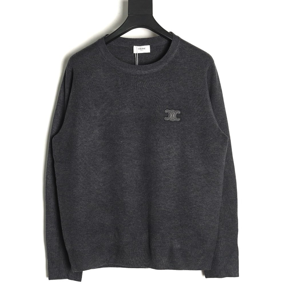Celine Arc de Triomphe embroidered crew neck sweater,Celine