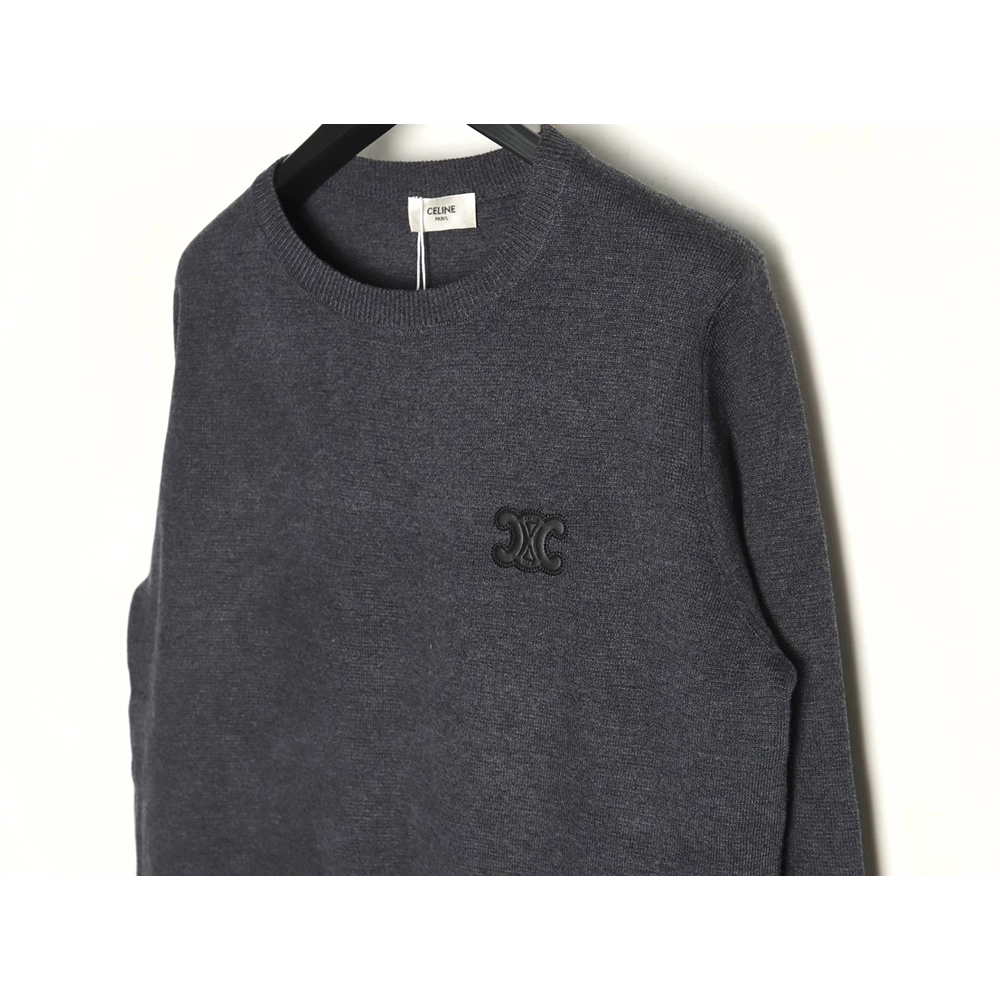 Celine Arc de Triomphe embroidered crew neck sweater,Celine