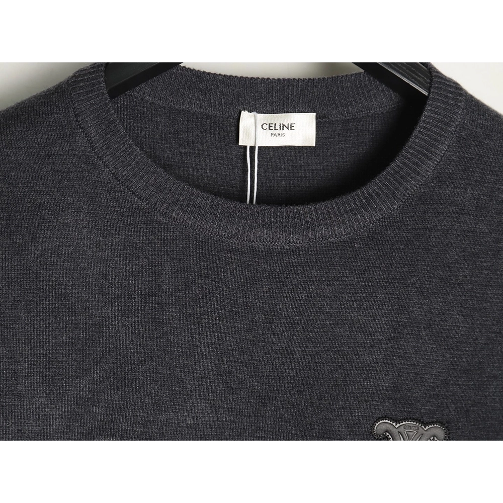 Celine Arc de Triomphe embroidered crew neck sweater,Celine