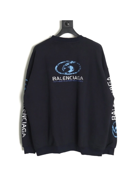 Balenciaga distressed washed printed crew neck sweatshirt,Balenciaga
