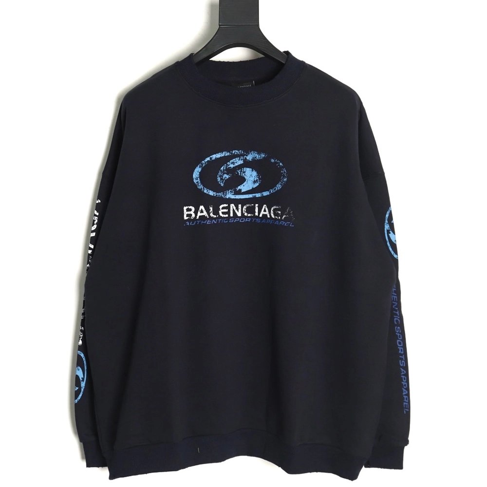 Balenciaga distressed washed printed crew neck sweatshirt,Balenciaga